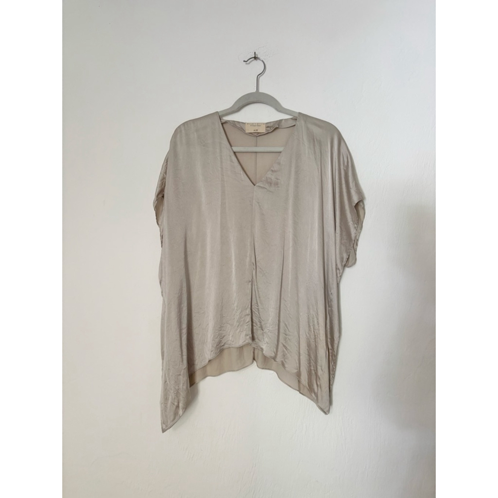Women's Alice + Olivia Beige Silk Blend Blouse S